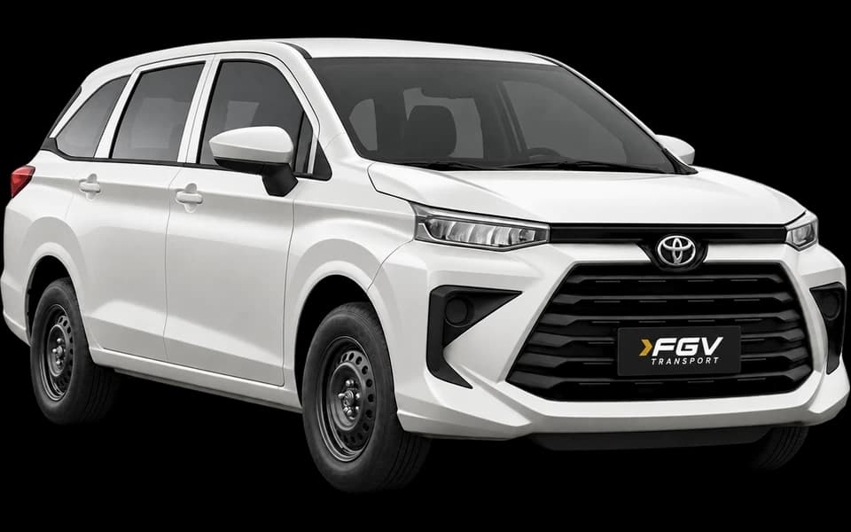 White Toyota Avanza MPV, shown at a front three-quarter angle facing right.